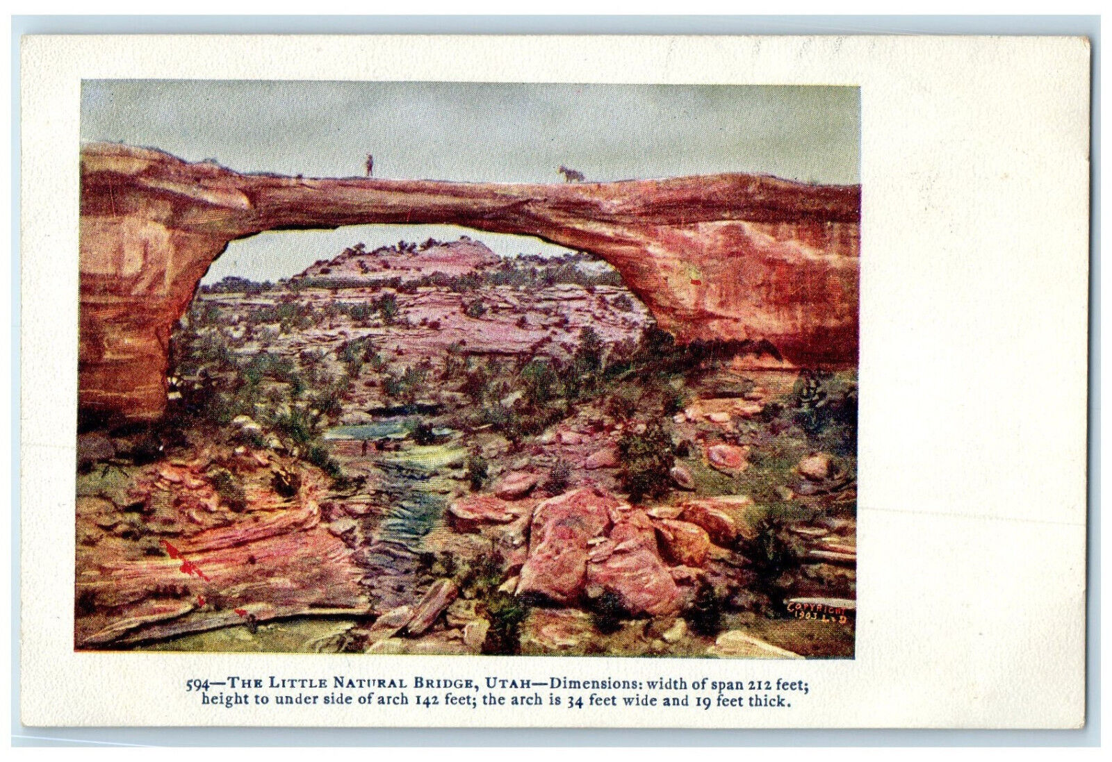 c1905 Scene at The Little Natural Bridge Utah Antique Unposted Postcard