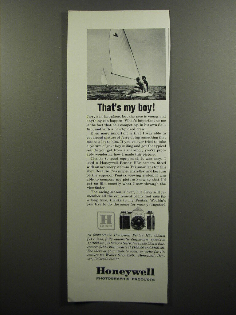 1964 Honeywell Pentax H3v Camera Ad - That's my boy