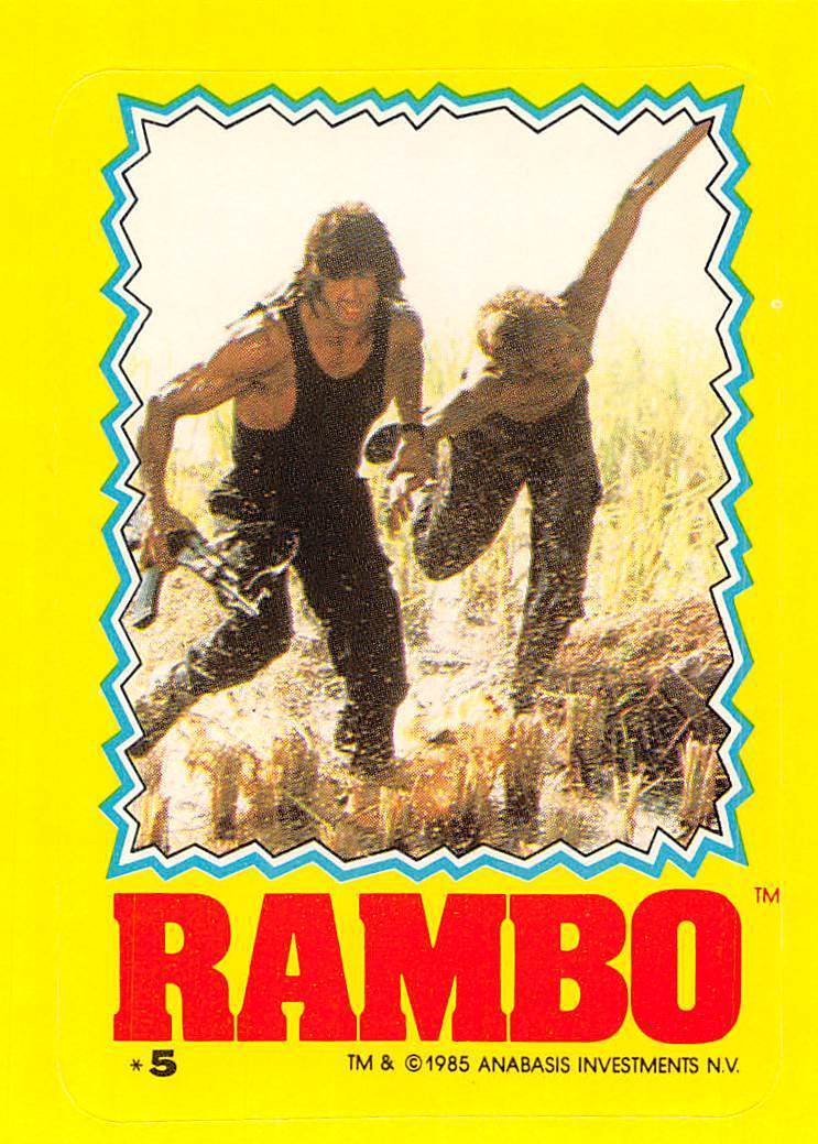 1985 Topps Rambo First Blood Part II Sticker #5 John Rambo Sylvester Stallone
