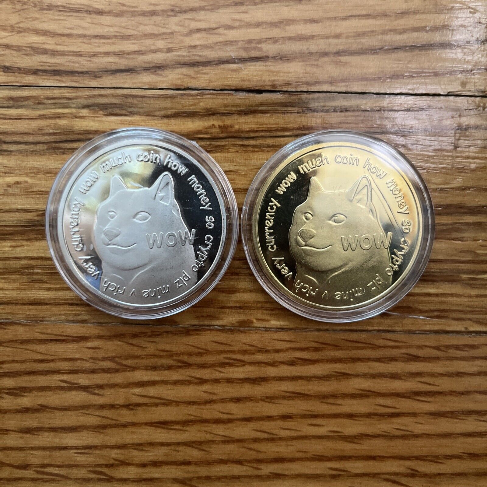 Doge Coin Wow Silver And Gold Coin 