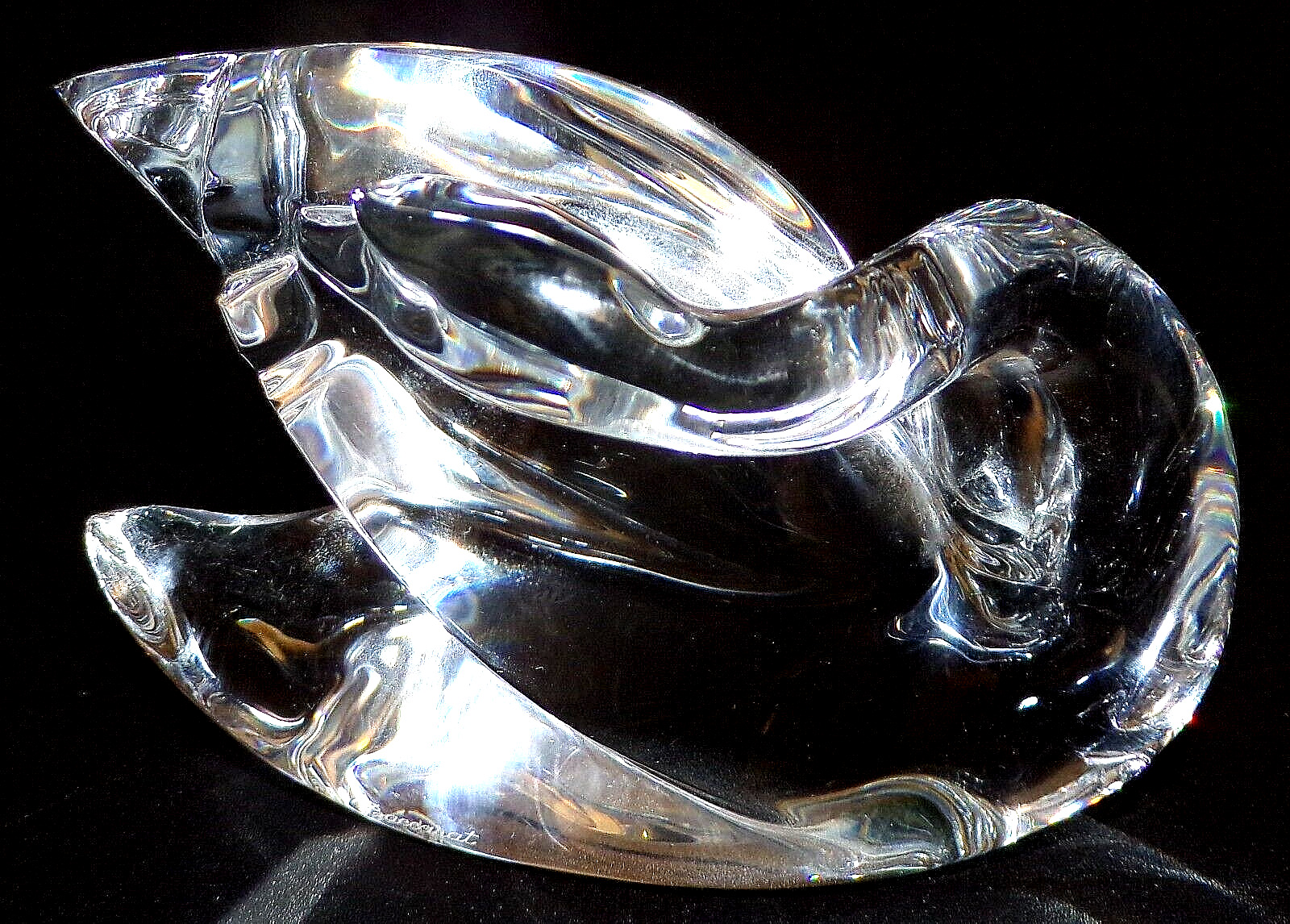BACCARAT France SIGNED Modernist LARGE Swan ART GLASS FIGURINE PAPERWEIGHT