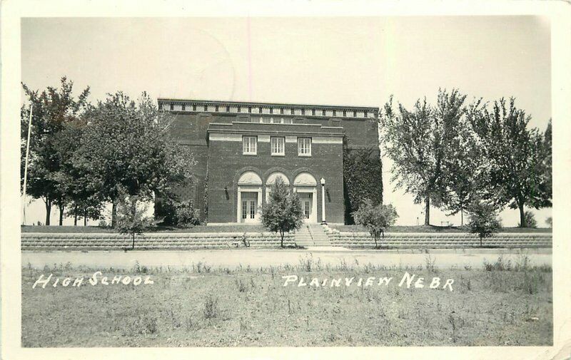 Plainview Nebraska High School 1950s RPPC Photo Postcard 21-10212