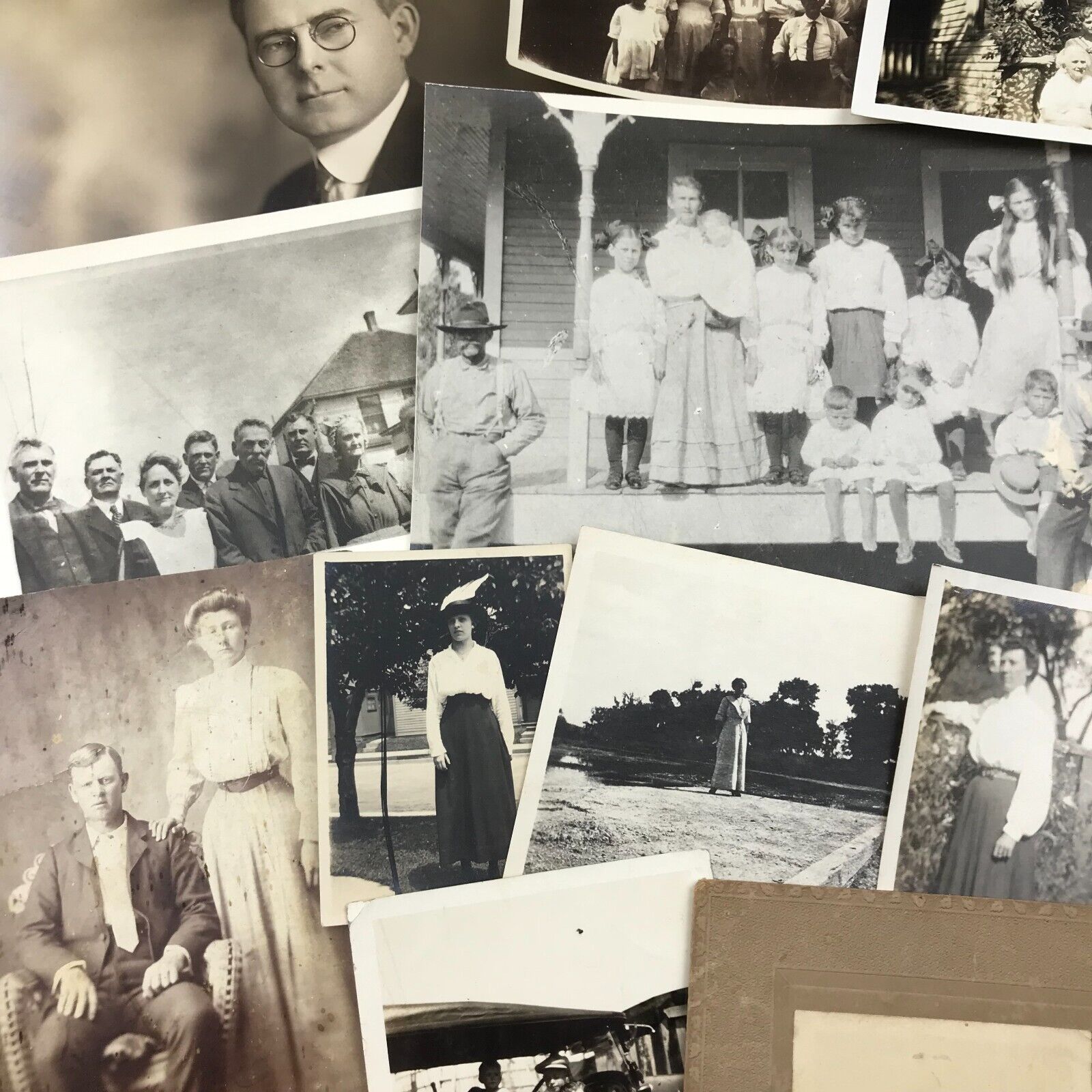 Vintage Black and White Photo Lot of 100 Old Timey People Snapshots