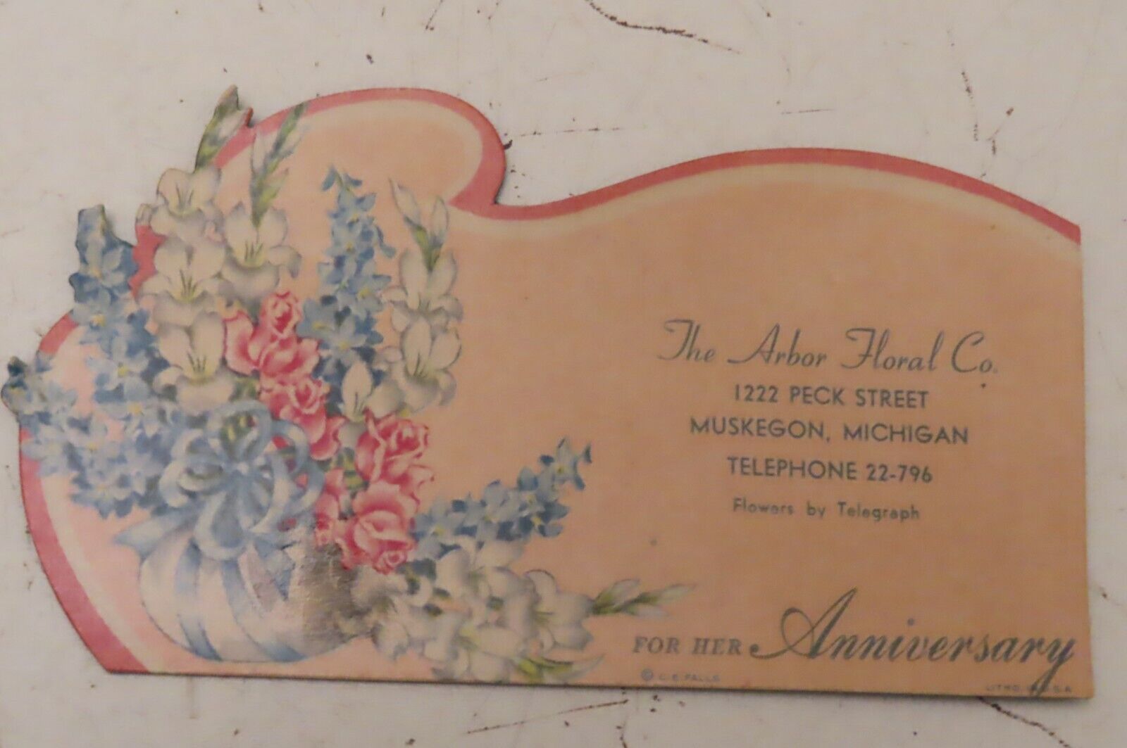 1938\'s  VINTAGE INK BLOTTER  The Arbor Floral Co, Muskegon, Michigan