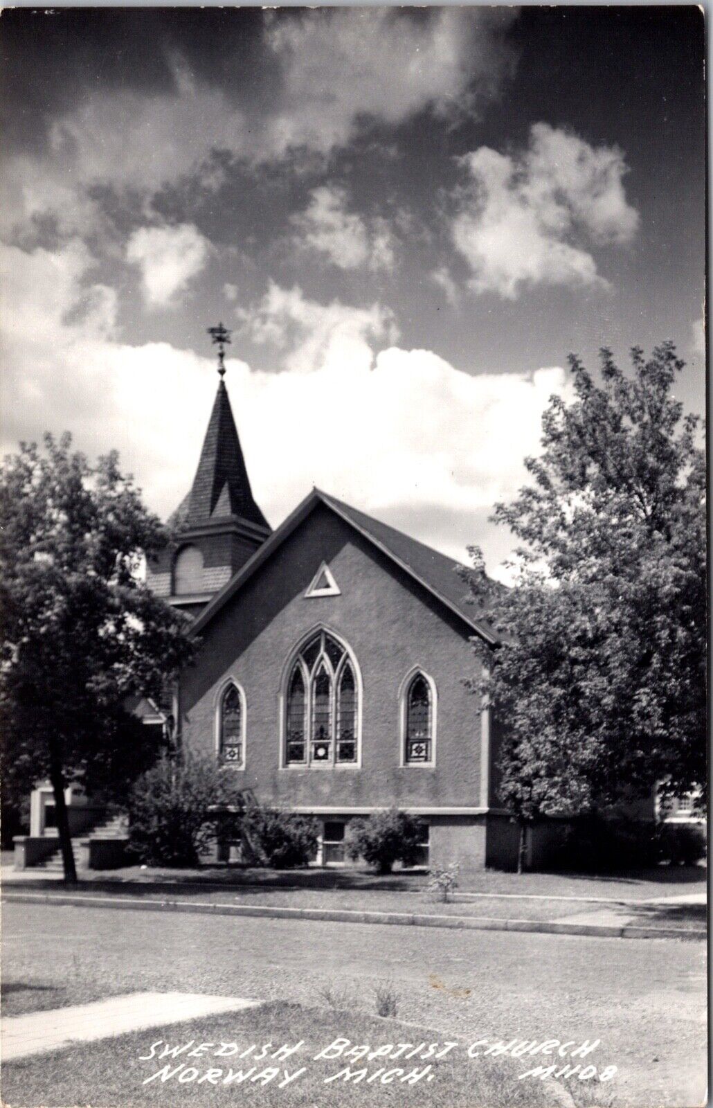 Real Photo Postcard Swedish Baptist Church in Norway, Michigan~134605