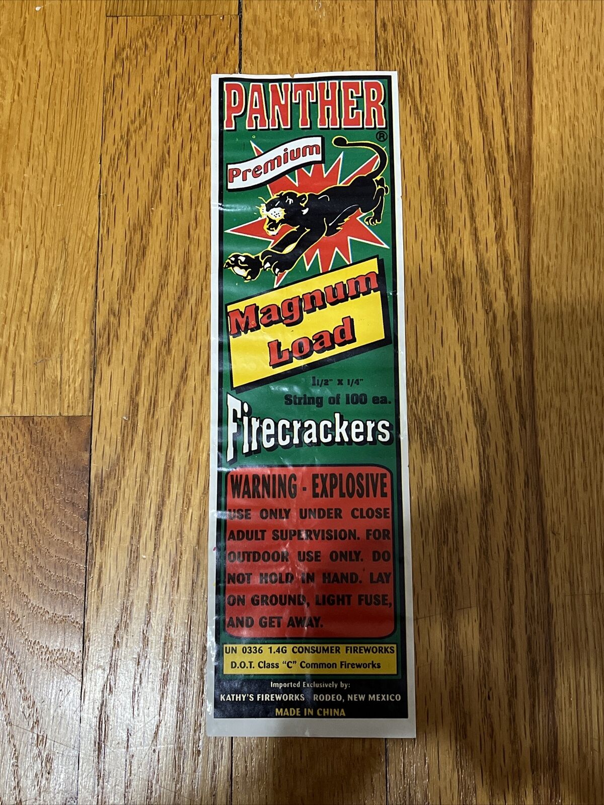 Vintage PANTHER Firecracker Pack Label   L@@K Firework