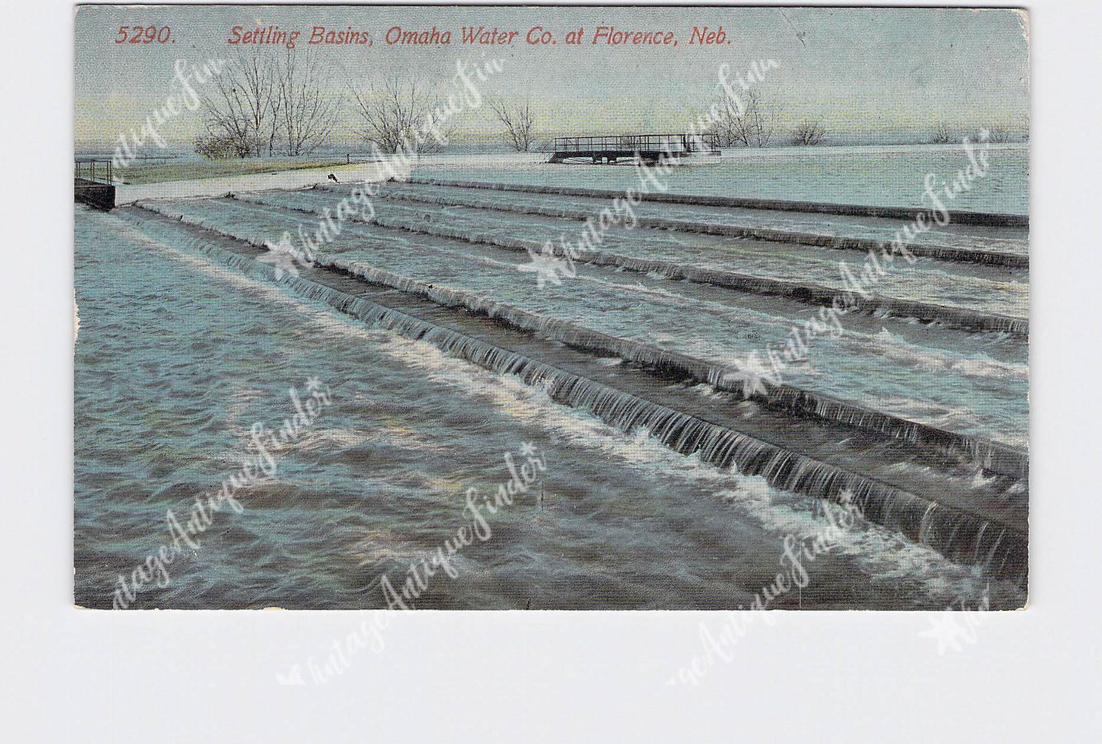 PPC Postcard NE Nebraska Florence Settling Basins Omaha Water Co.