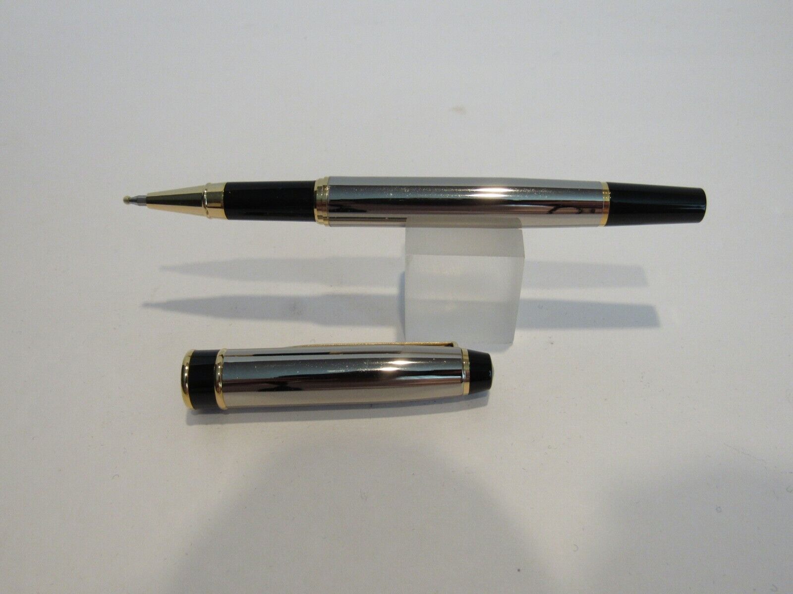 TERZETTI Expert  Metal Chrome/GT Trim Rollerball Pen-Velvet Pouch