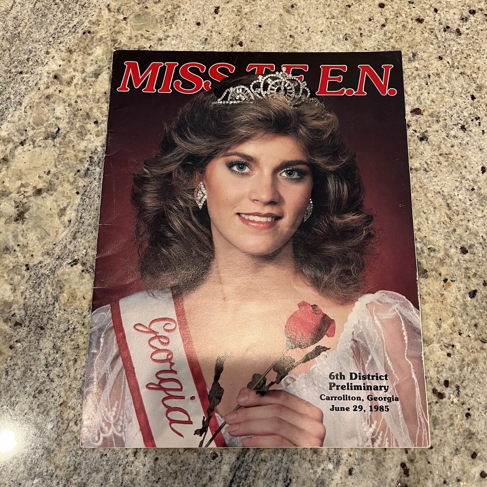 1985 Miss Teen USA Program Book Georgia Carrollton GA 6/29/85 Kristy Hendley 6th