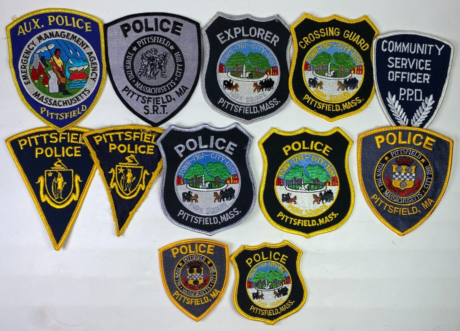 12 Pittsfield Police Berkshire County SWAT Massachusetts MA Patch Lot Collection