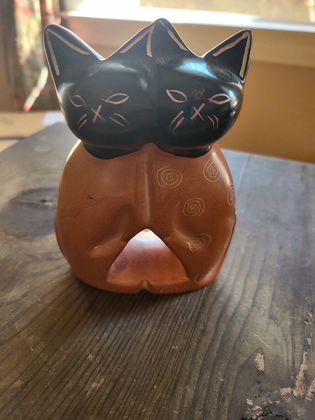 Cute Hand Painted Cats Soapstone Cat Sculpture