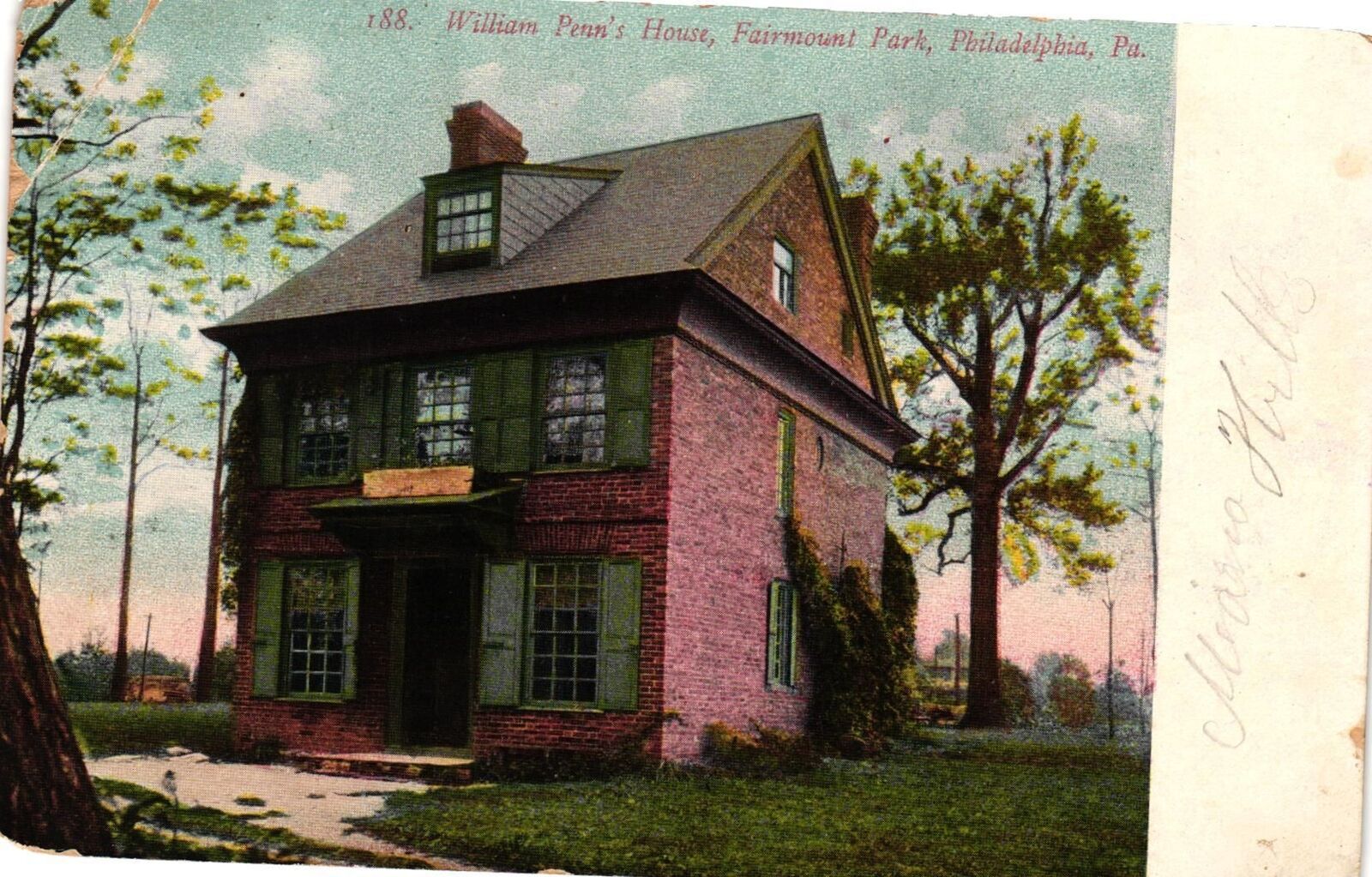 Vintage Postcard- William Penn\'s House, Fairmount Park, Philadelphia Early 1900s