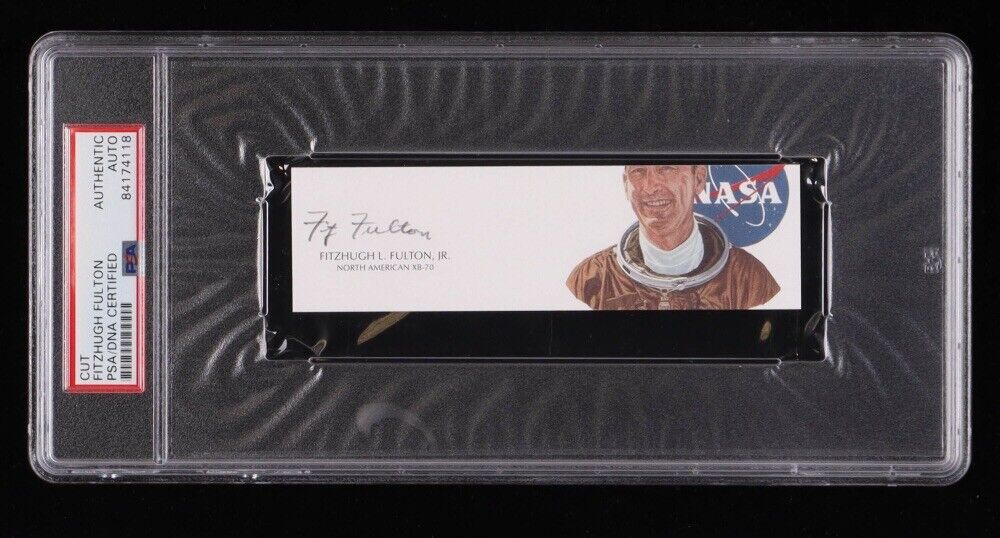 Fitz Fitzhugh Fulton Autographed 1x4 Photo PSA DNA Encapsulated Test Pilot NASA