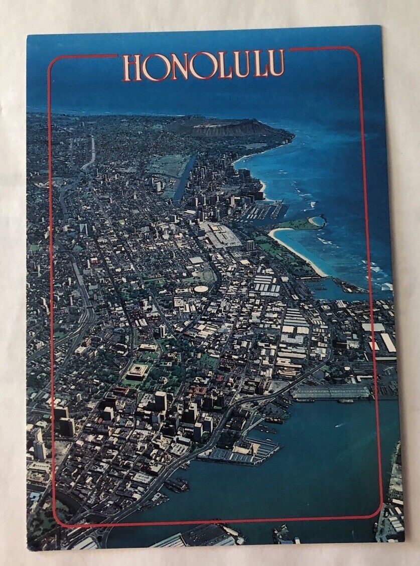 Aerial View Of Downtown Honolulu, Hawaii. Postcard (G2)