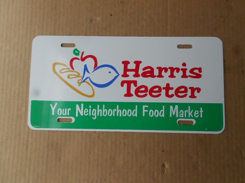 Harris Teeter Your Neighborhood Food Market License Plate Original Tag NOS