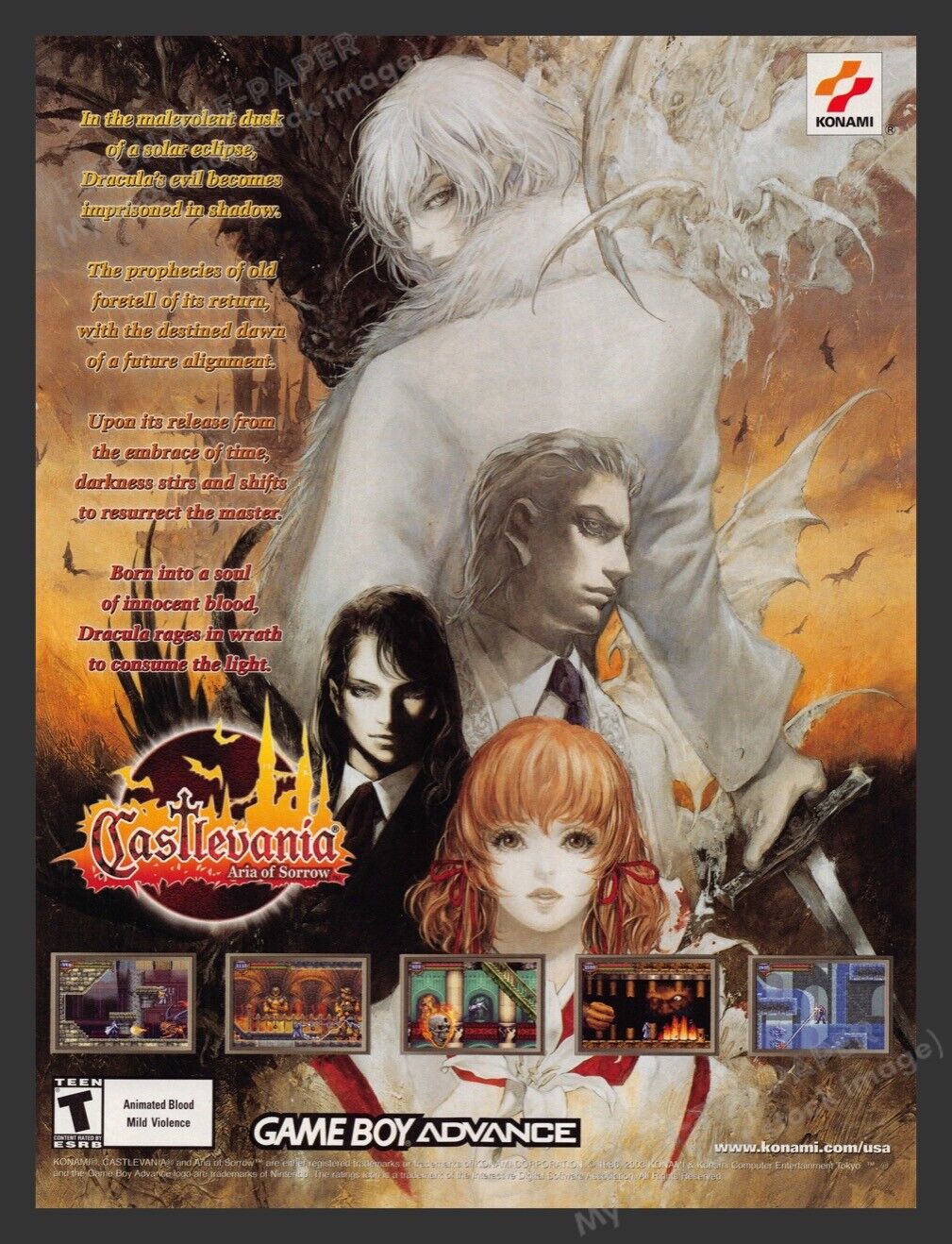 Castlevania: Aria of Sorrow 2000s Video Game Print Advertisement Ad 2003
