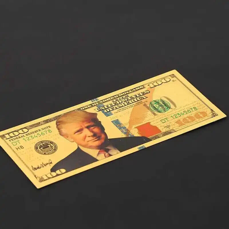 One Bill President Donald Trump Colorized $100 Dollar Bill Gold Foil Banknote