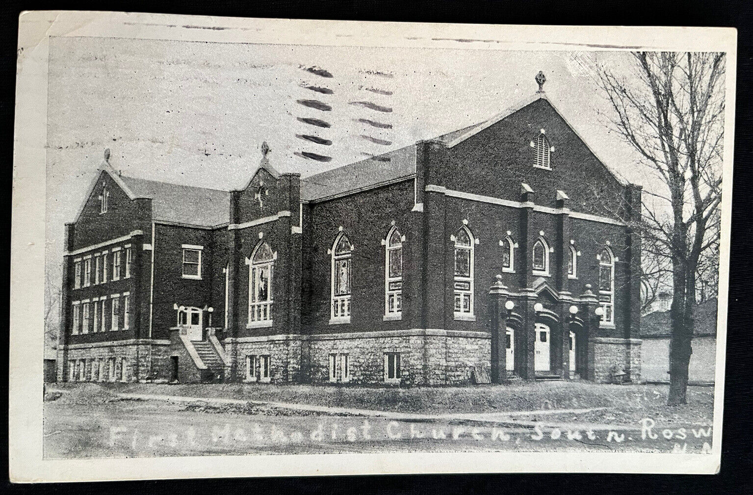 Roswell New Mexico First Methodist Church Photo Postcard c1930