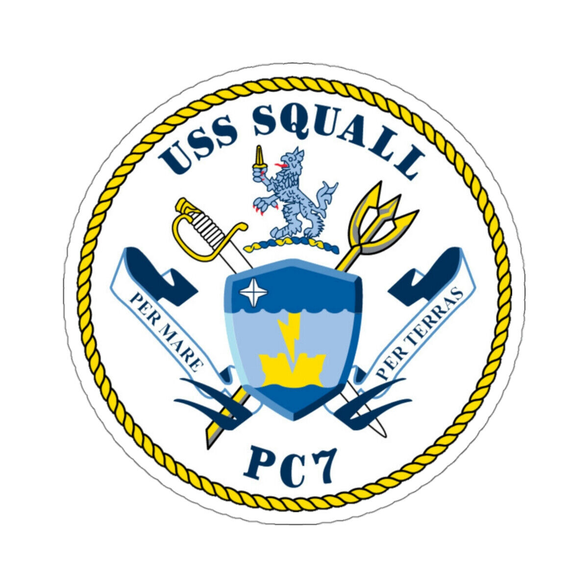 USS Squall PC7 (U.S. Navy) STICKER Vinyl Die-Cut Decal