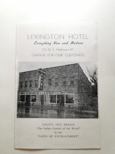 Antique Gallup, New Mexico Lexington Hotel Ad Brochure Inter tribal Ceremony 