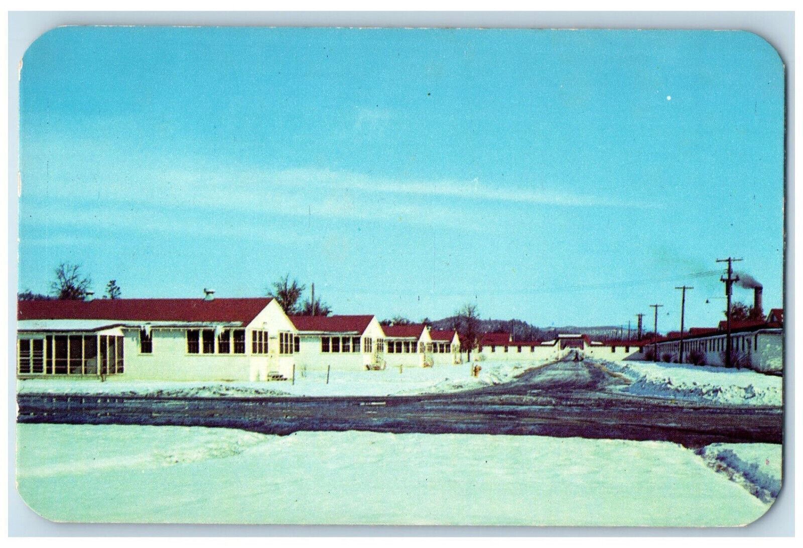 c1960\'s Winter Scene, Camp McCoy Wisconsin WI Vintage Unposted Postcard