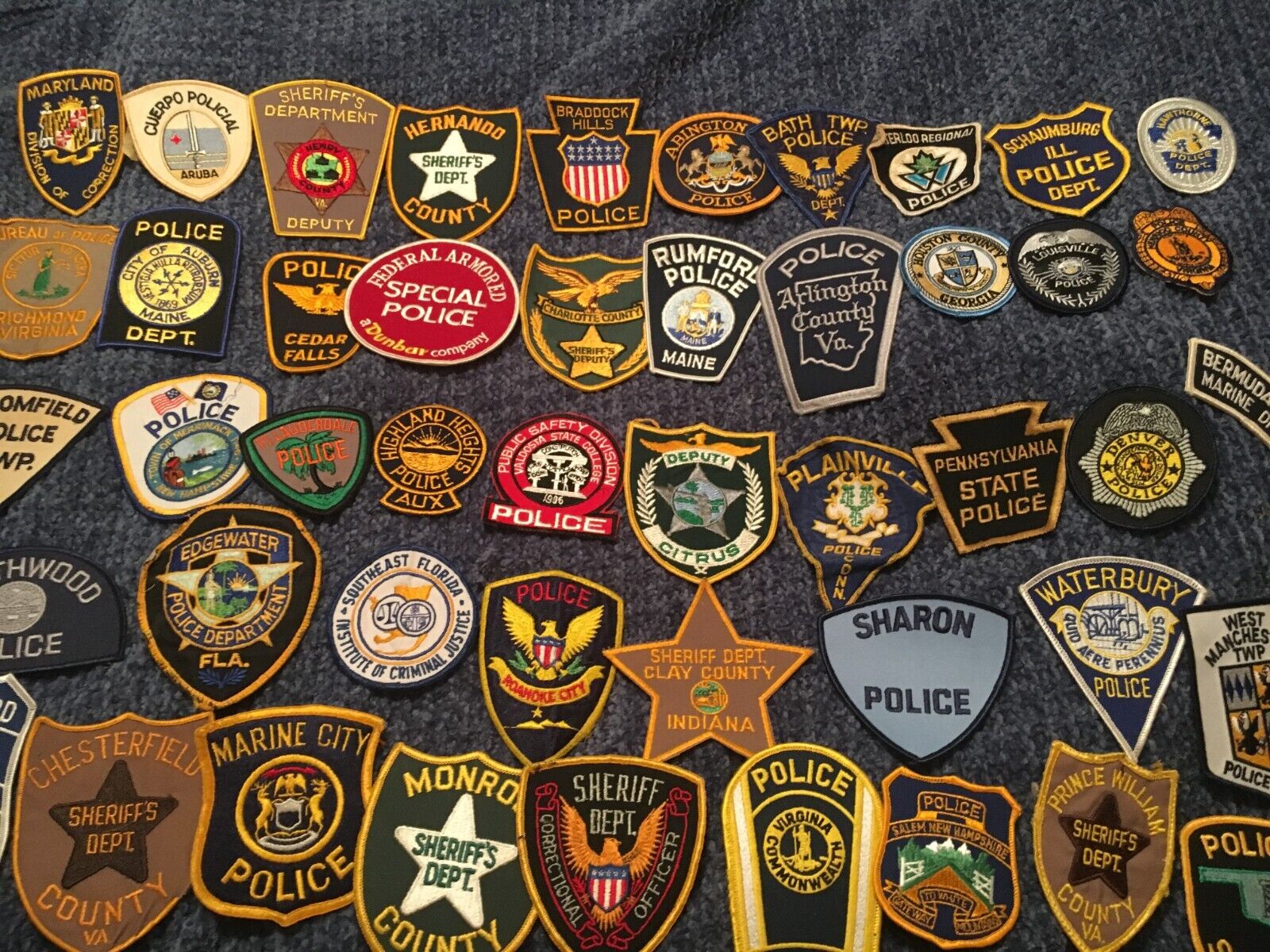 Lot of 90 Various Police Dept. Patches Vintage Ones Included (lot M)