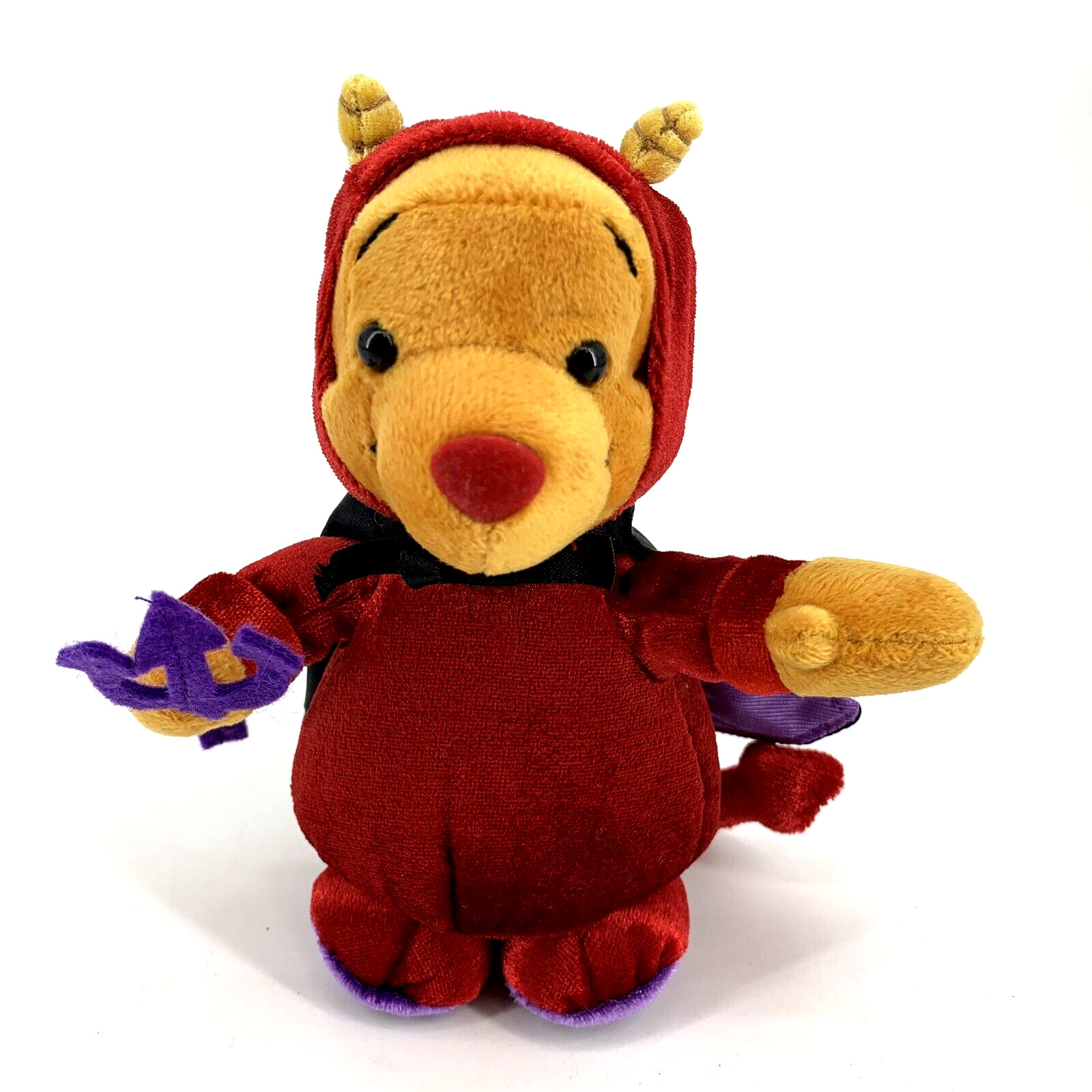 Winnie the Pooh Bear Devil Beanie Baby style Plush Halloween Stuffed Animal 2000