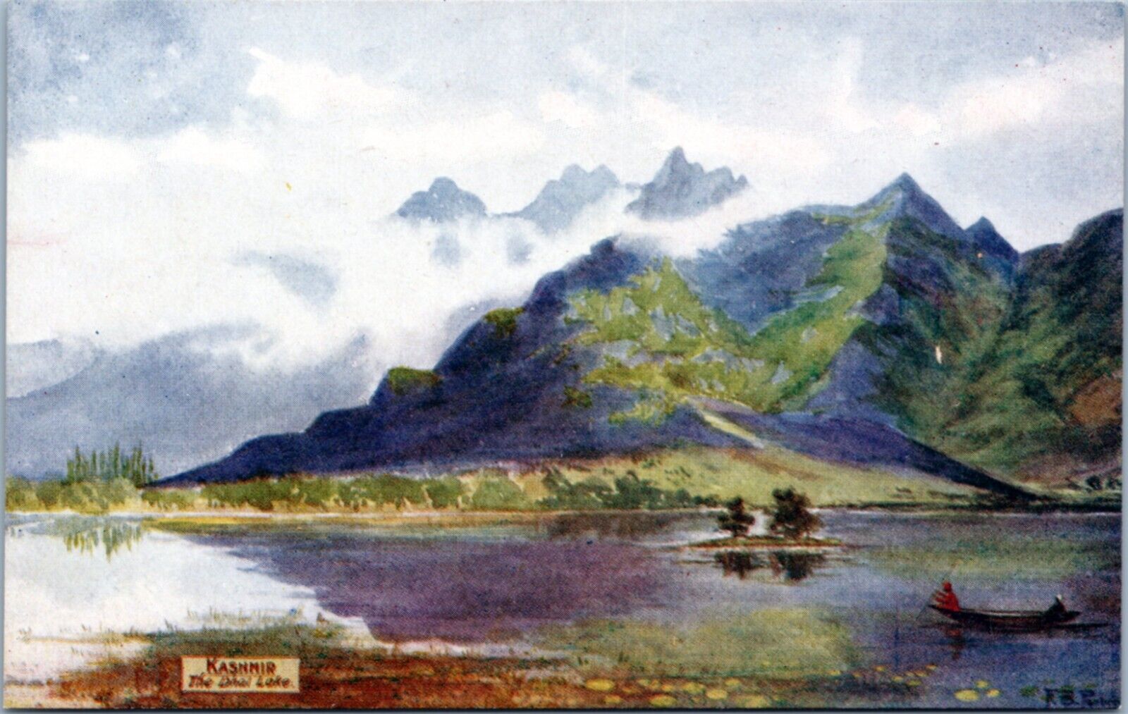 Postcard India Kashmir Tuck 7089 -  The Dhal Lake