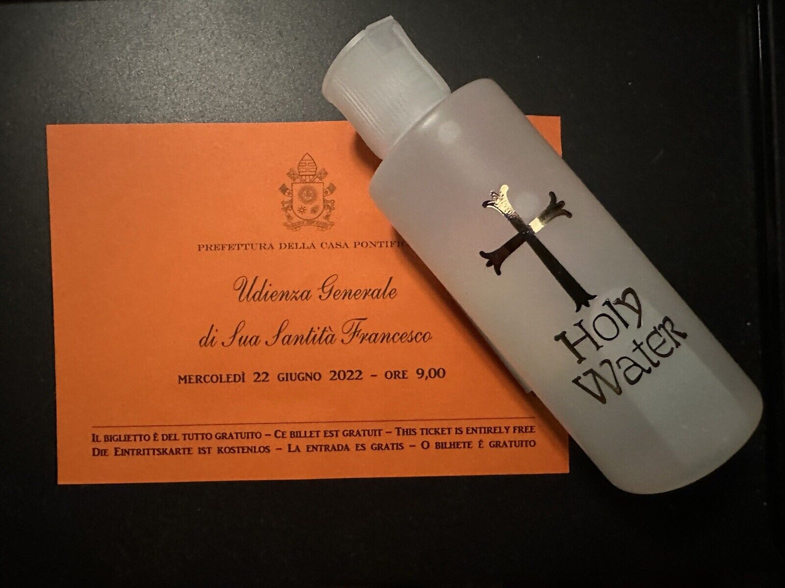 Pope Francis Blessed Holy Water 4 Ounces 2022 In Pope Blessed Container