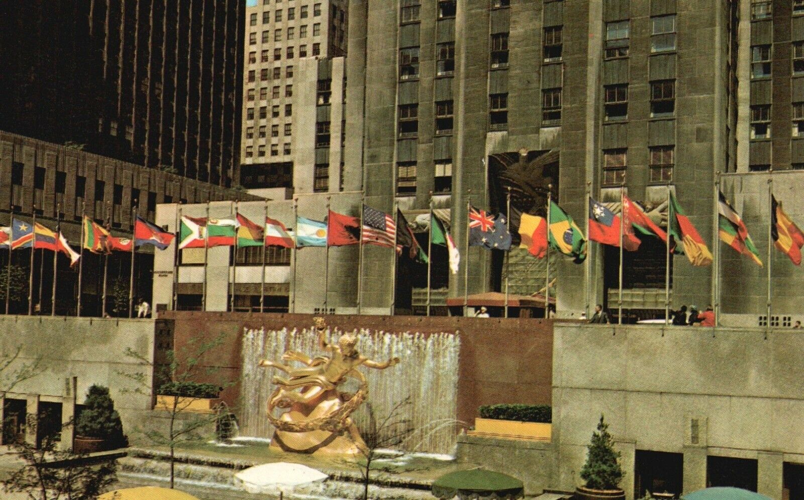 New York City, NY, Rockefeller Plaza, Prometheus Statue, Vintage Postcard a3543