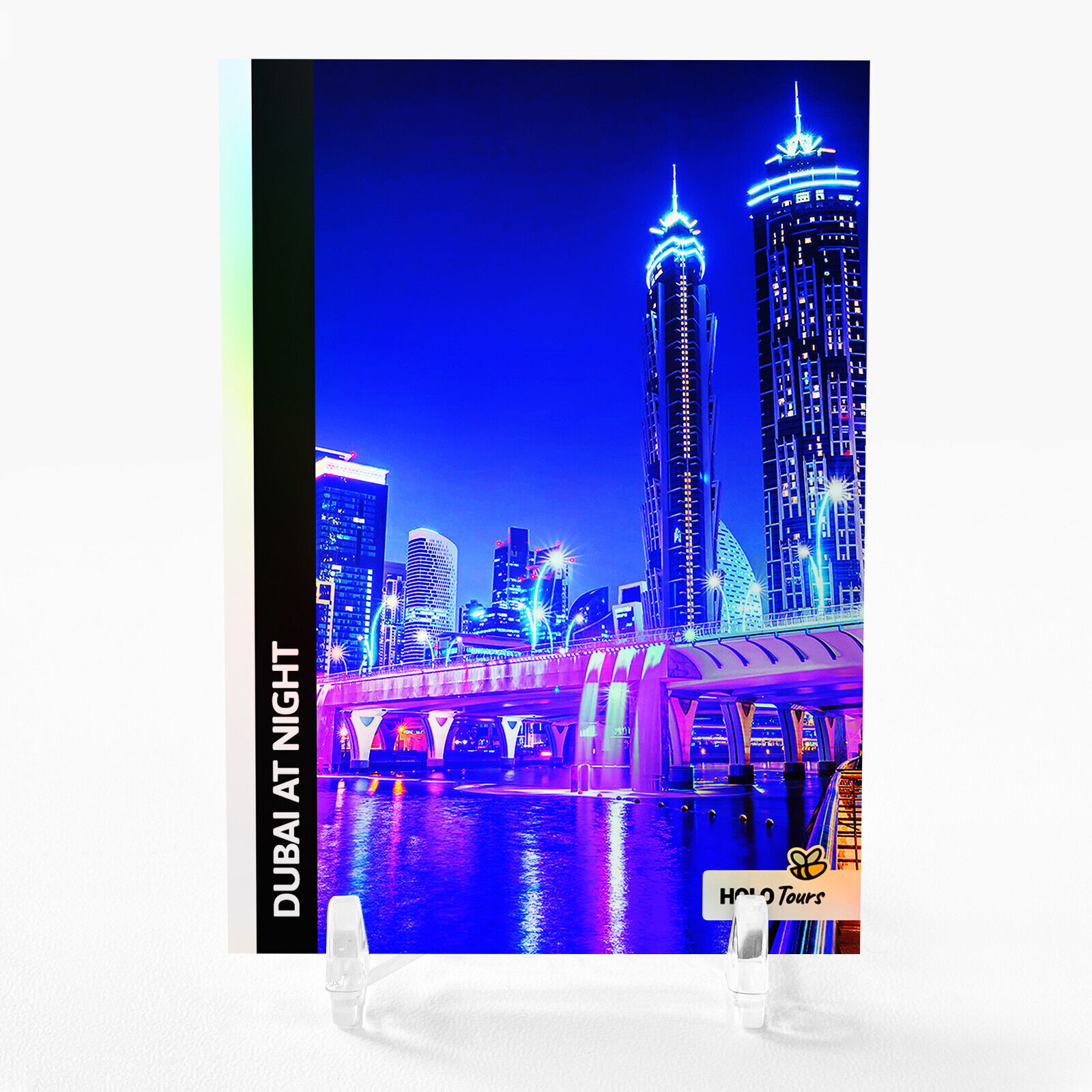 DUBAI AT NIGHT Photo Card Holo Tours 2023 GleeBeeCo United Arab Emirates #DBT7