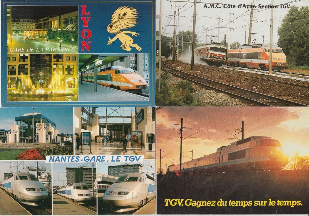 TGV TRAIN TRANSPORT FRANCE 77 Modern Postcards (L5498)