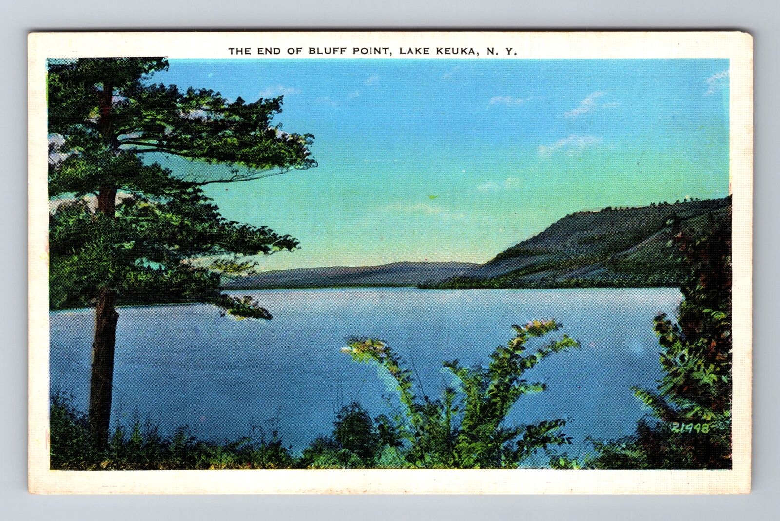 Lake Keuka NY- New York, The End Of Bluff Point, Antique, Vintage Postcard