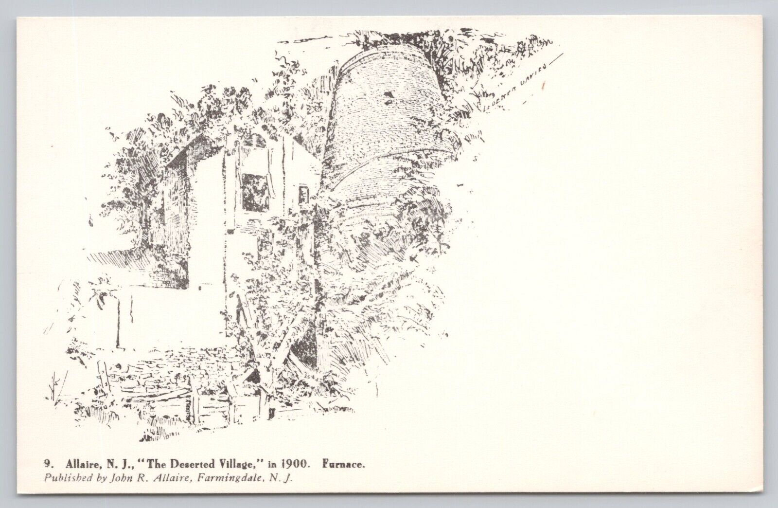 The Deserted Village Furnace Allaire New Jersey Lithograph Postcard