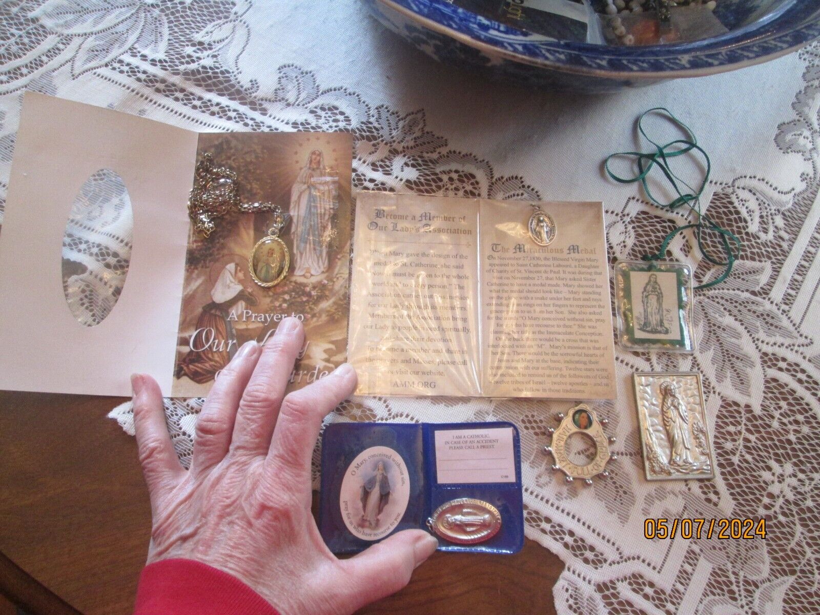 Lot Of Vintage Christian Religious Mother Mary medals, etc.