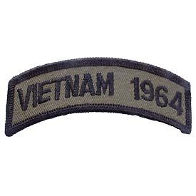 VIETNAM 1964 OD SUBDUED SHOULDER ROCKER TAB EMBROIDERED MILITARY PATCH 
