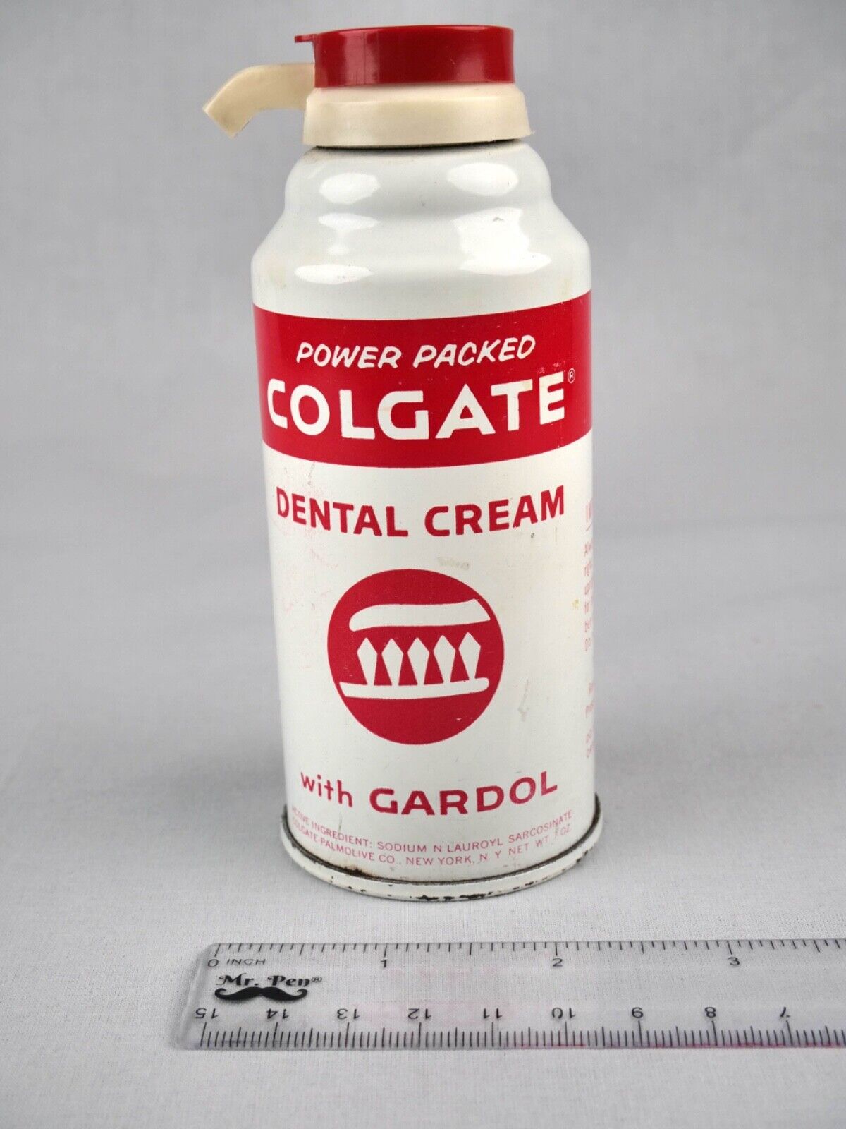 Vintage Colgate Dental Cream aerosol - mid-century collectible 