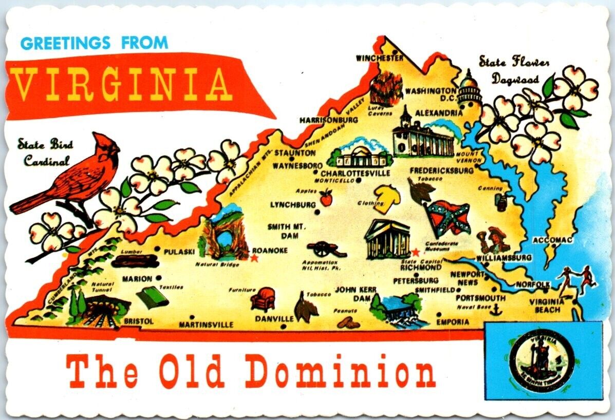 Postcard - The Old Dominion - Greetings From Virginia