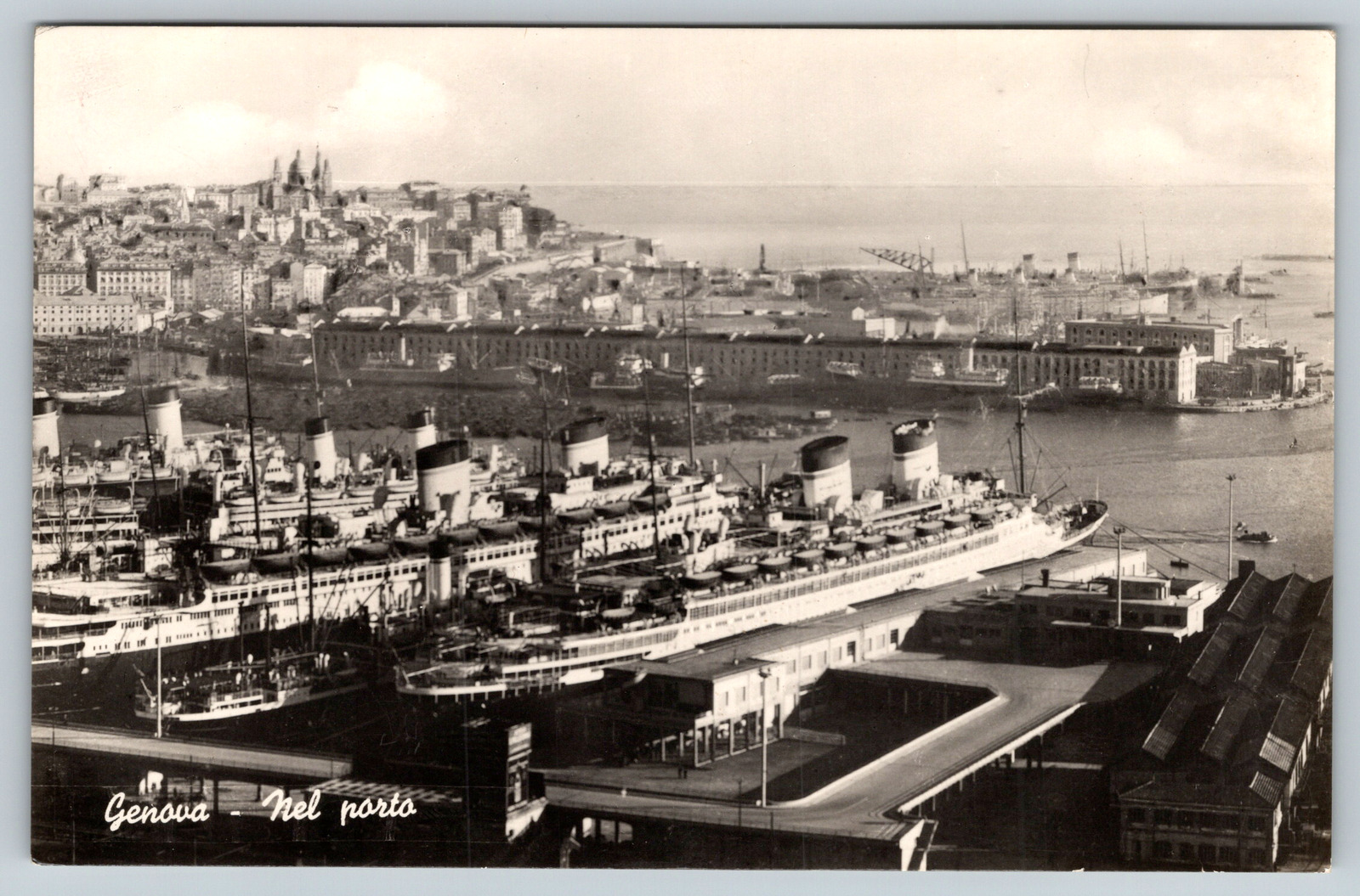 c1960s Port of Genoa Genova Ship Boat Vintage Postcard