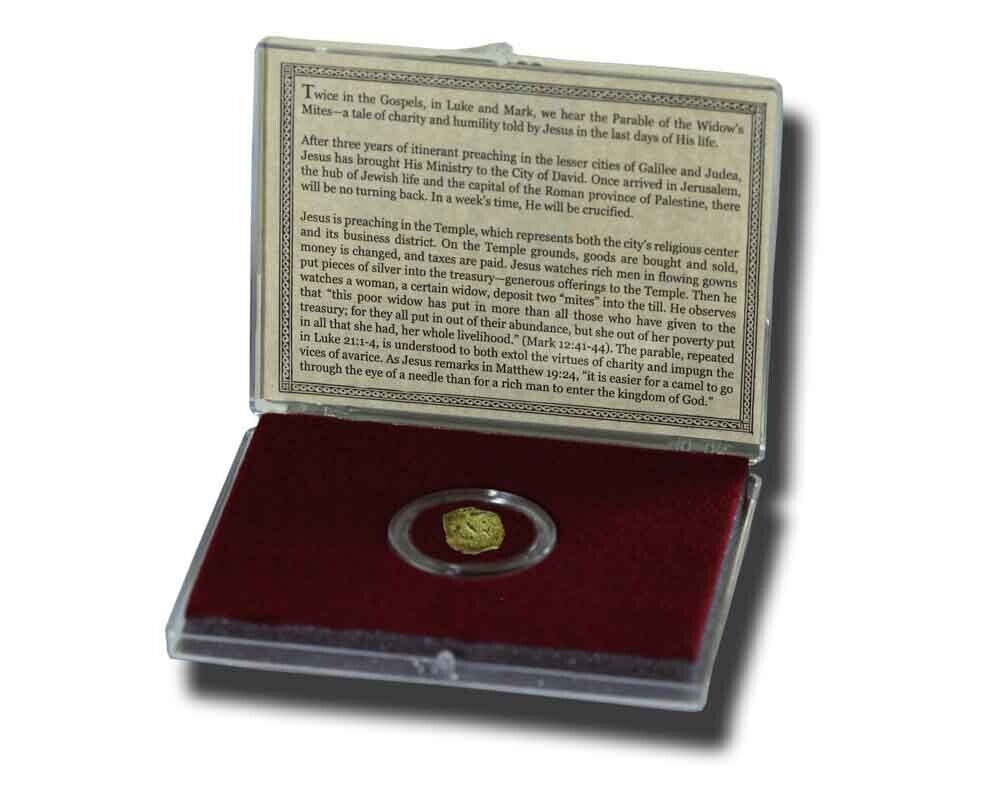 Widows Mite Ancient Judean Prutah Coin in Clear Display Box & COA - Select Grade