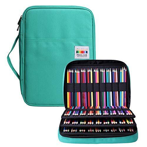  Pencil Case for Adults 220 Slots Colored Pencils Gel Pen Solid Green Green