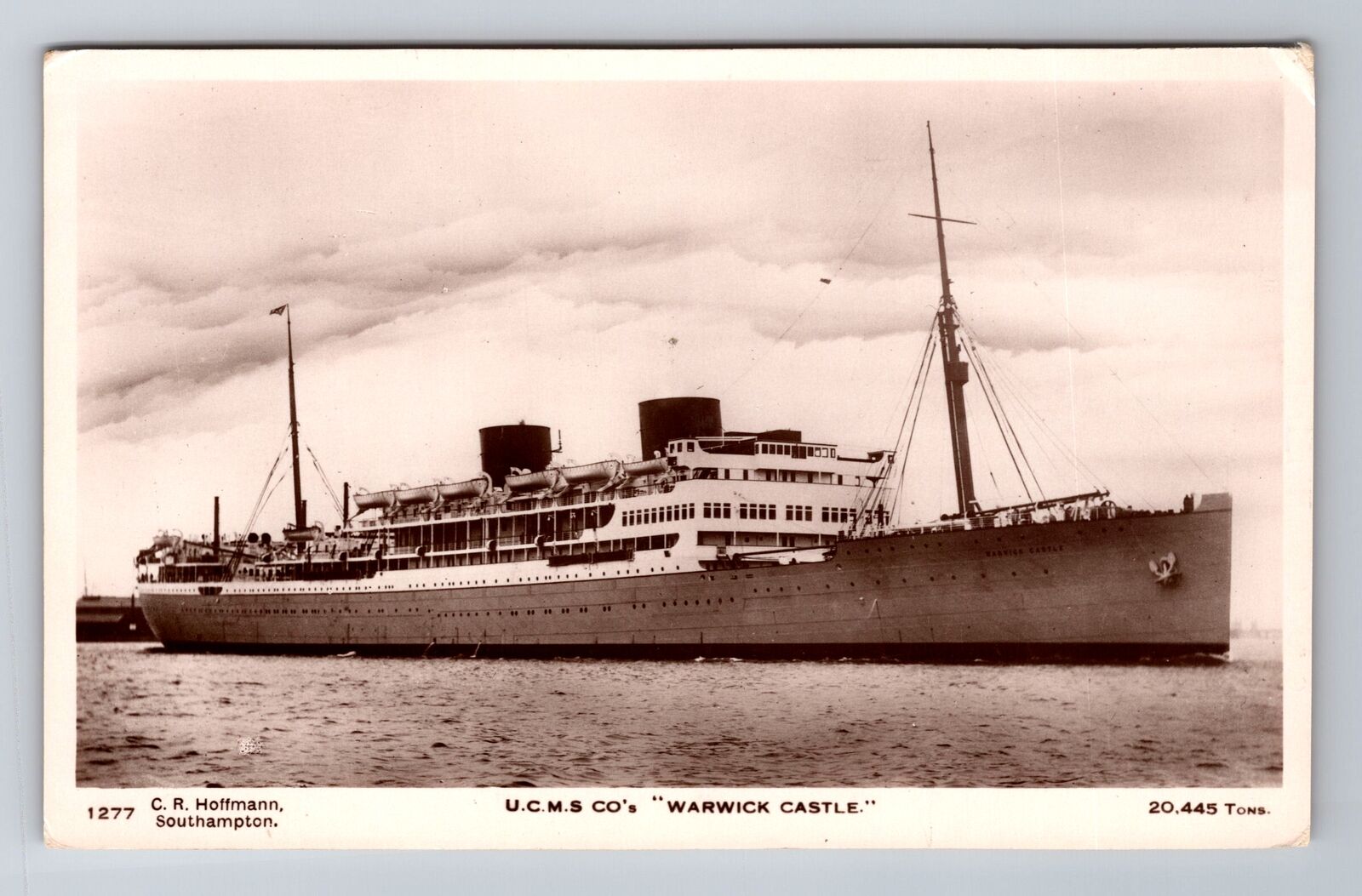 UCMS Co's Warwick Castle, Ship, Transportation, Antique, Vintage Postcard