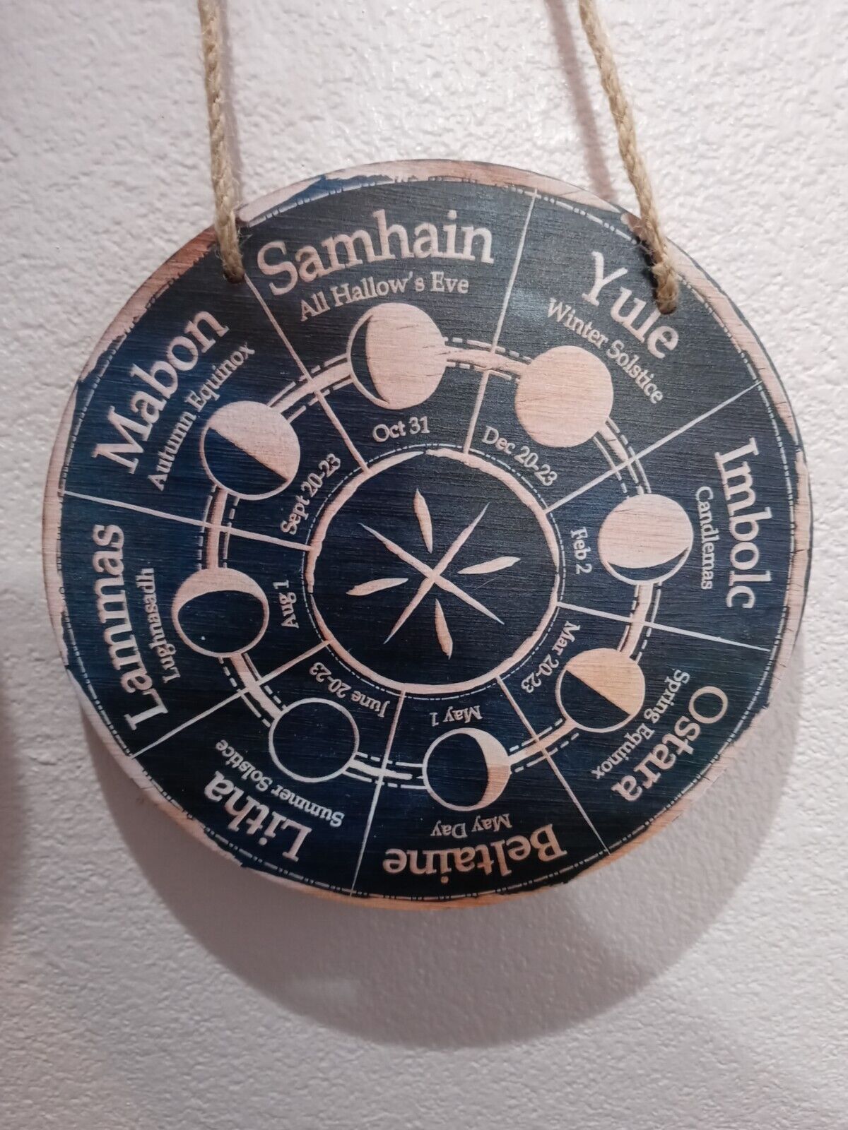 Wheel Of The Year Plaque Pagan And Wiccan Calander, Ritual And Gardening, Witchy