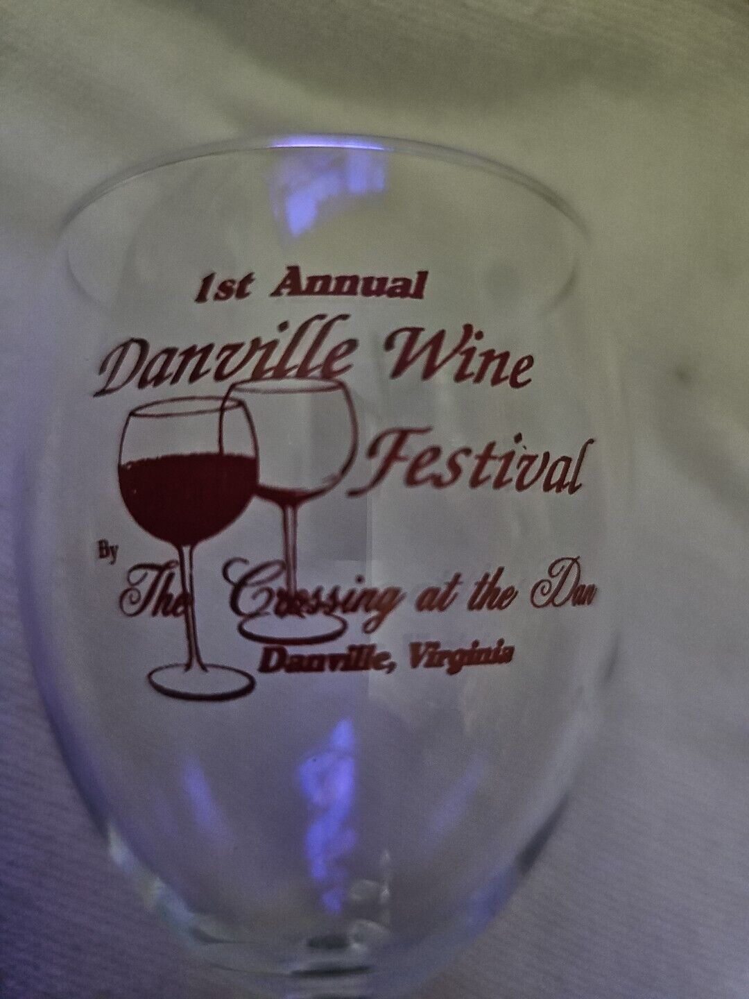 Set Of 4 Wine Glasses Danville, VA 1st Annual Wine Festival. \