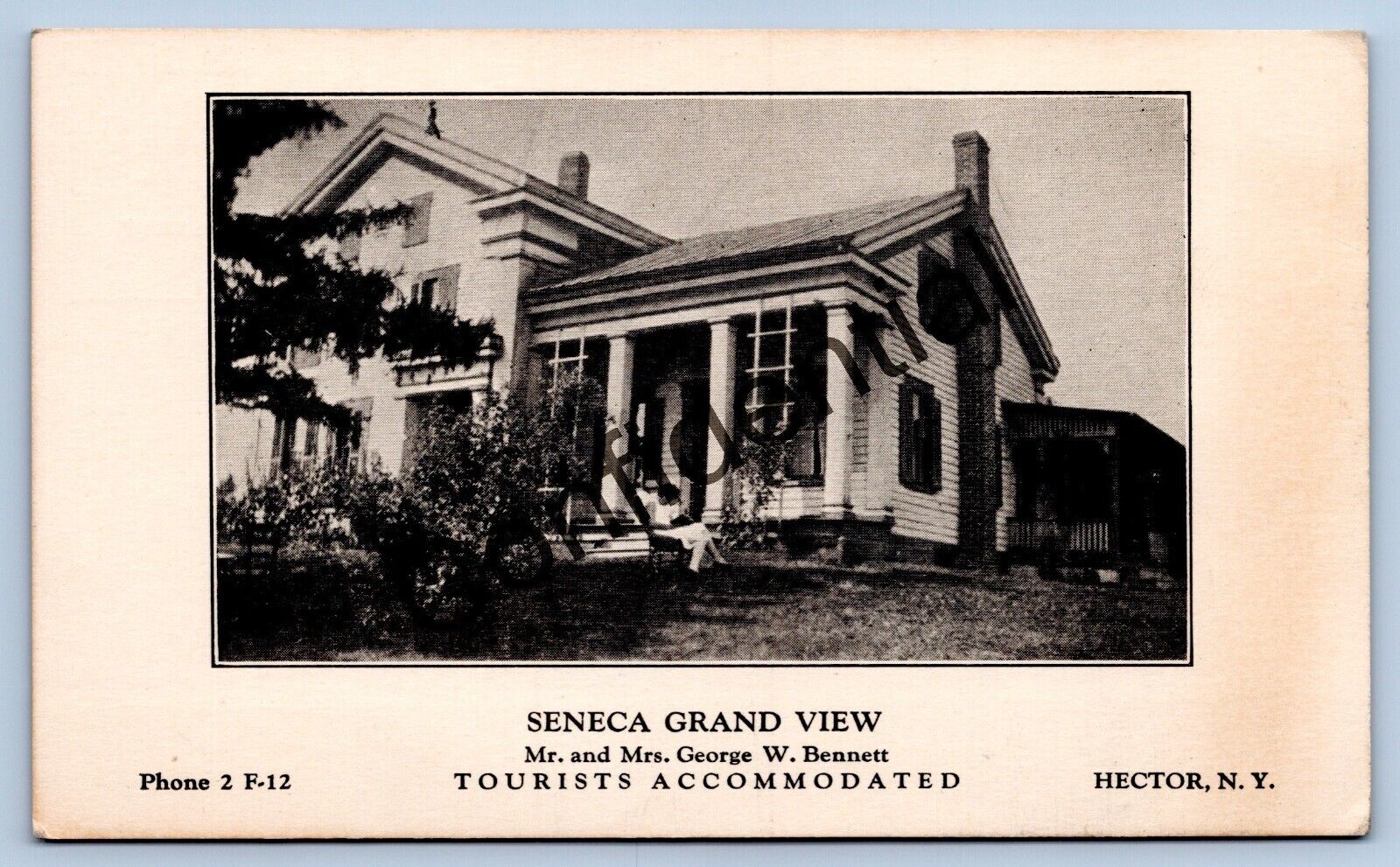 Early View Of The Seneca Grand View Tourist Home At Hector NY New York NY G147