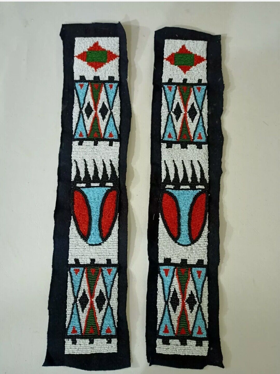 Handmade SIOUX Bead 2 Stripes 3 '' Wide , 20 '' Long For Powwow Regalia BWD48
