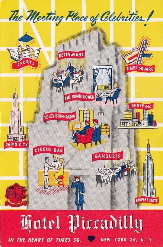  Postcard Hotel Piccadilly New York City NY 