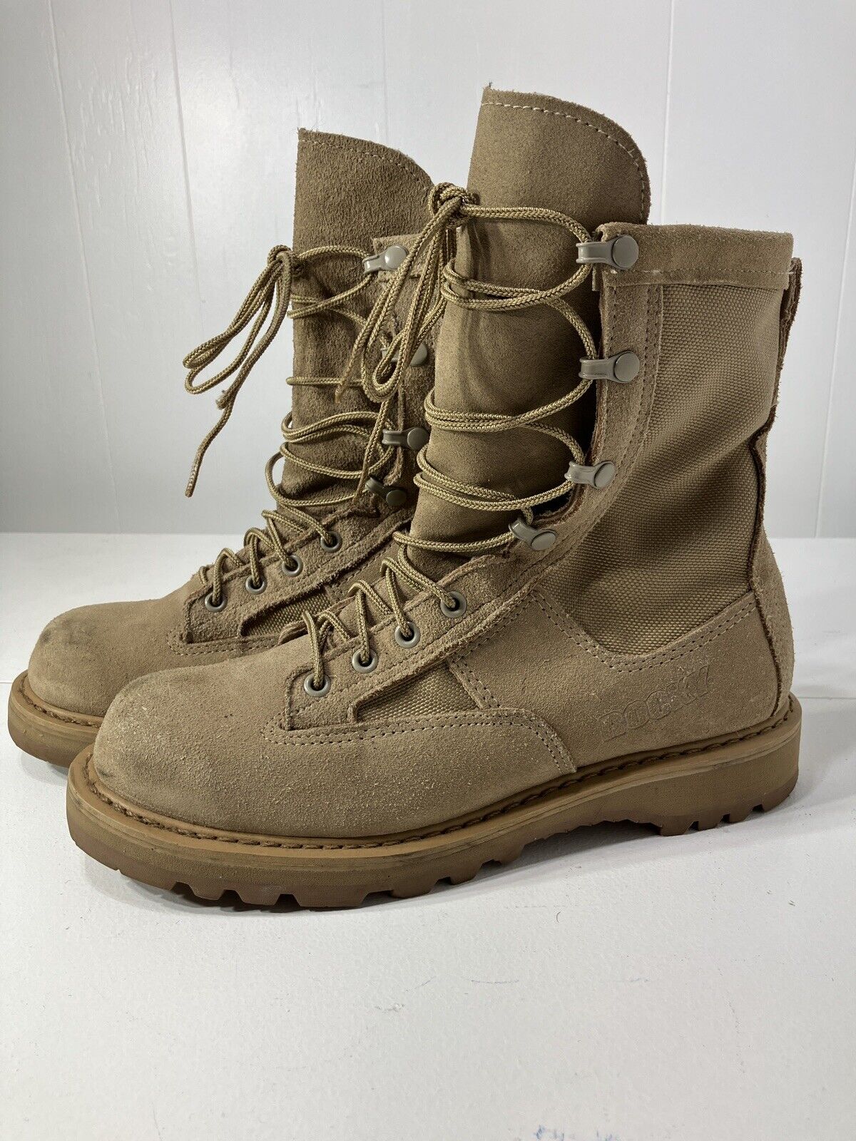 Military Combat Army Boots 790G Mens 7.5 Breathable Rocky Vibram Soles Tan Suede