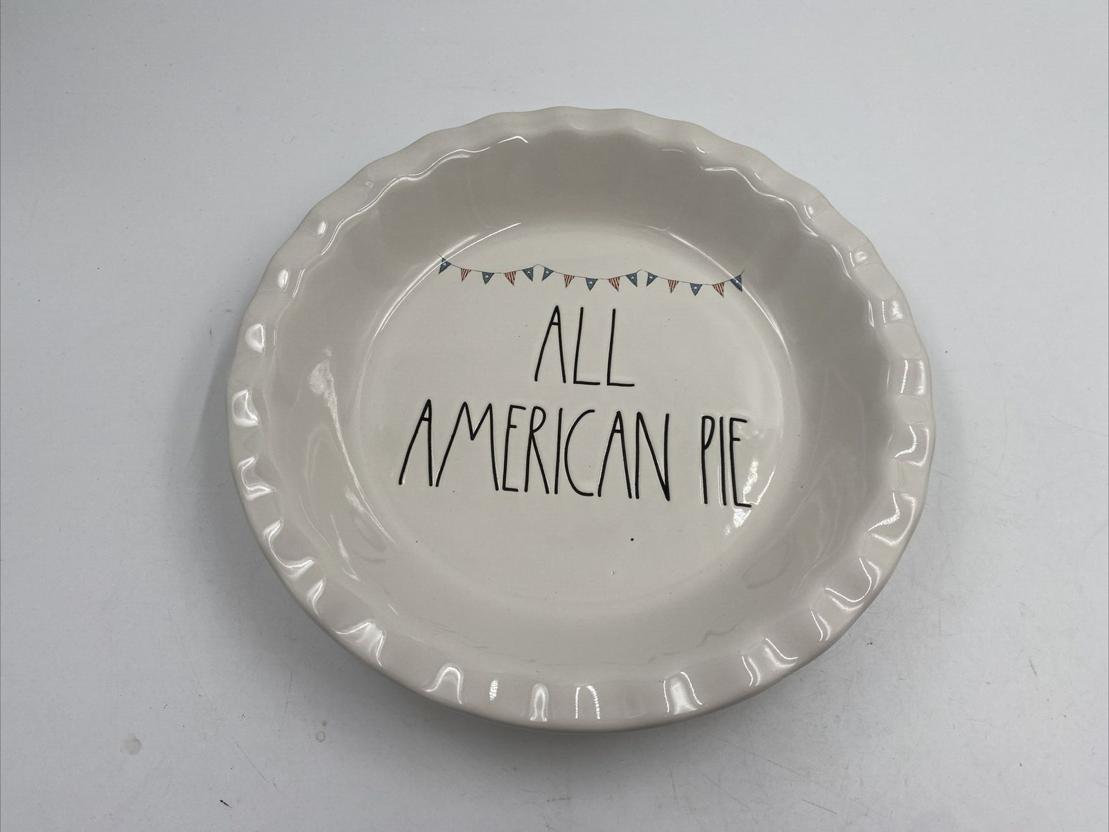 Rae Dunn Ceramic 10x2in All American Pie Plate AA02B36014