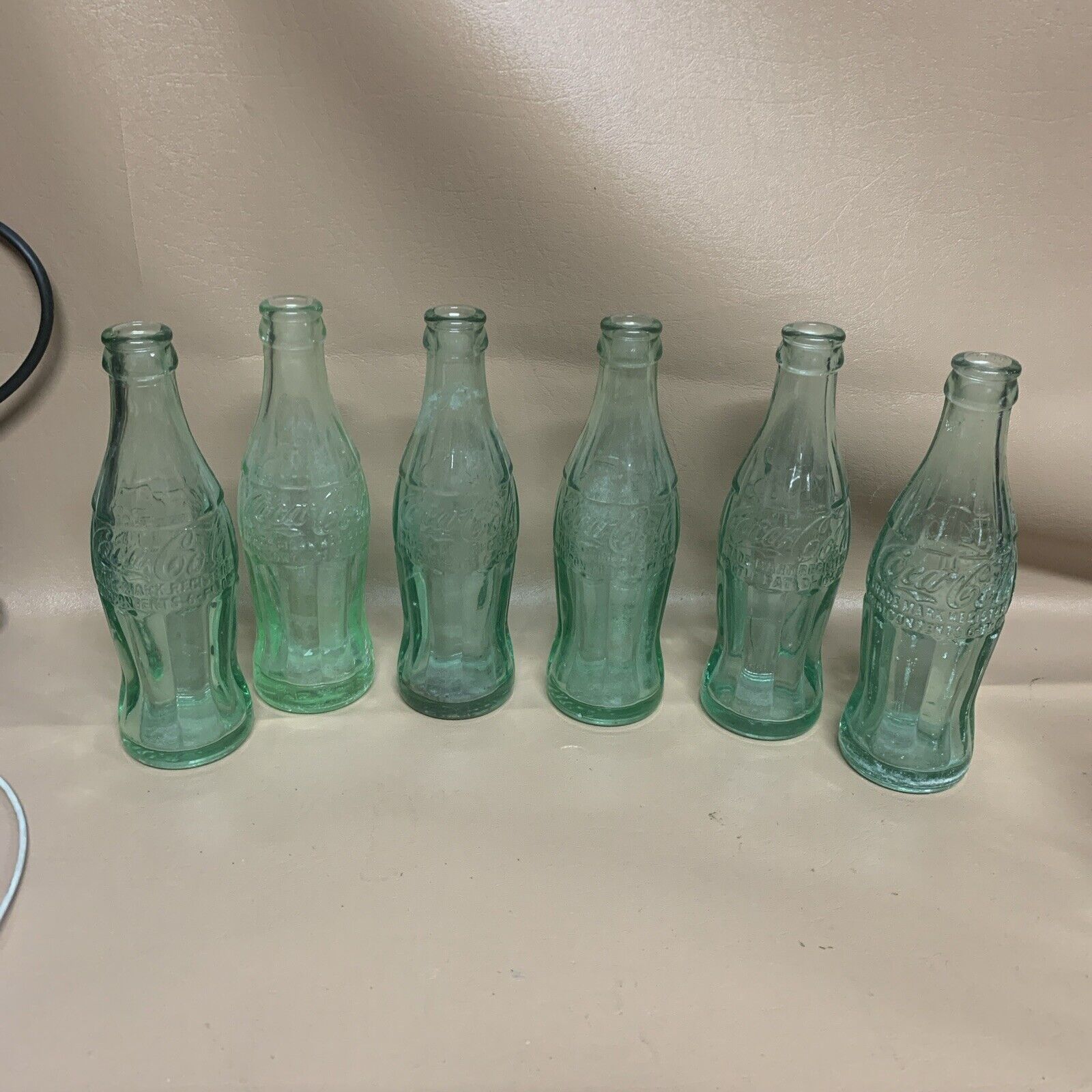 Lot of 6 Coca Cola 6oz Seattle Washington Green Glass Pat D 105529